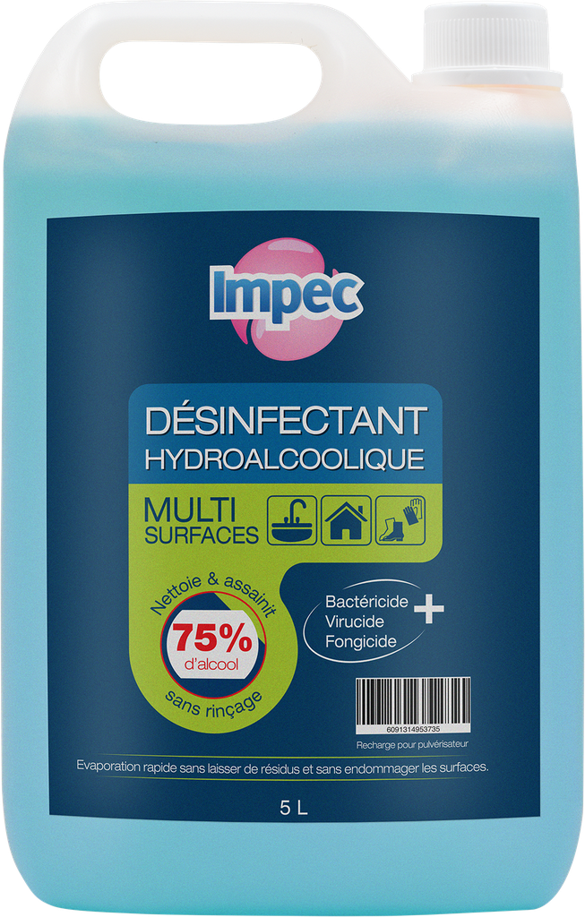 IMPEC Désinfectant hydroalcoolique - recharge multi surfaces (5L)