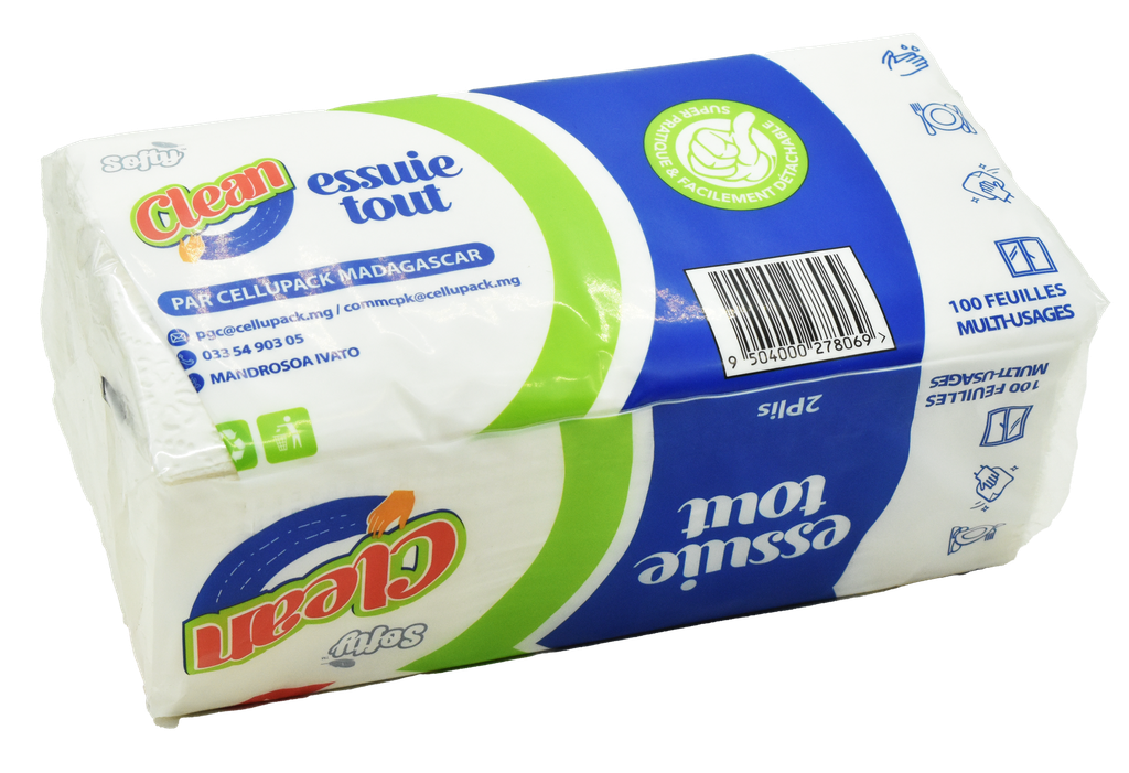 SOFTY Essuie-tout - Clean 100 feuilles (sachet)