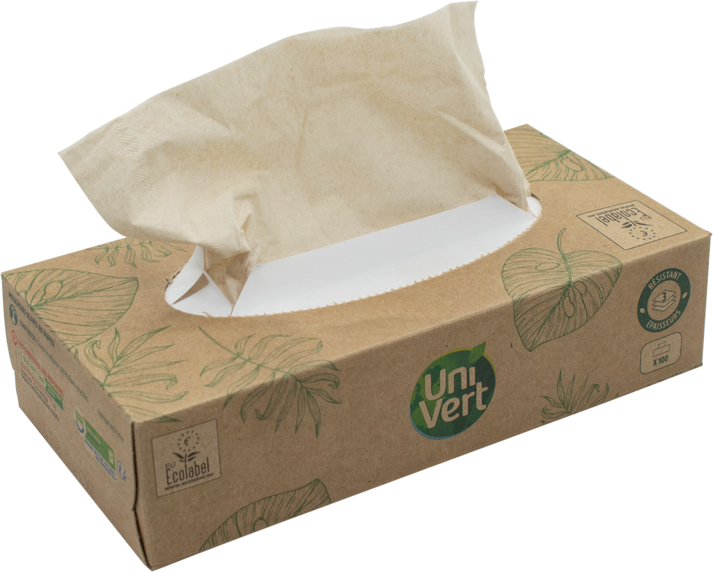 UNIVERT Mouchoirs en boîte (100 feuilles)