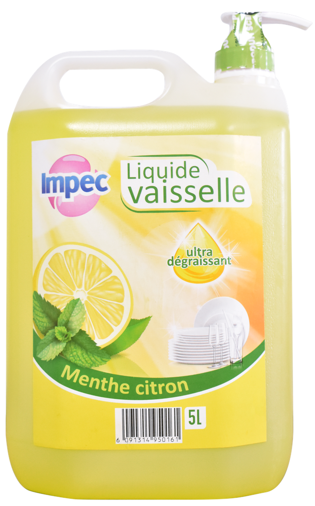 IMPEC Liquide Vaisselle avec pompe - Menthe citron (5L)