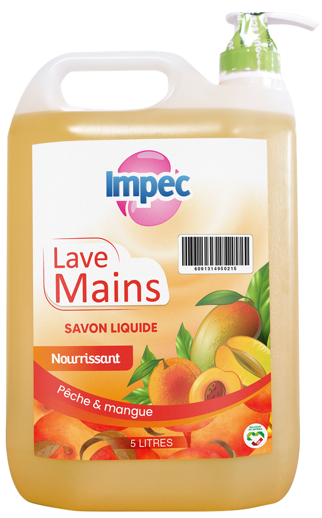 IMPEC Lave mains avec pompe - Pêche mangue (5L)