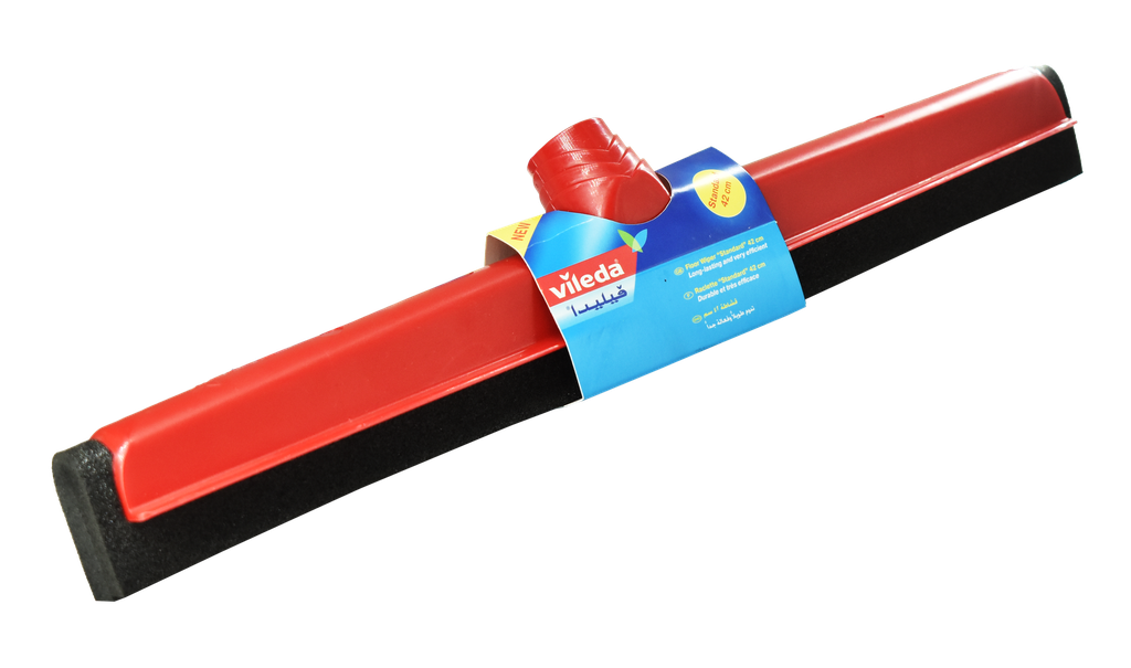 VILEDA Raclette sol - avec manche en métal (rouge)
