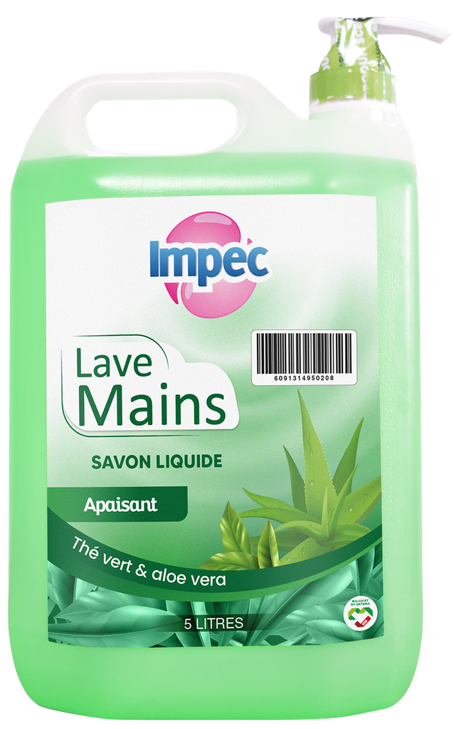 IMPEC Lave mains avec pompe - Thé vert aloe Vera (5L)