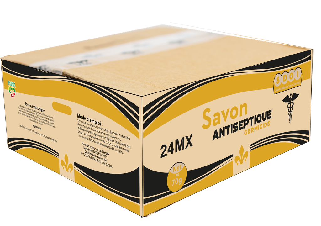 VAO Savon antiseptique - double active charbon (70g x24)