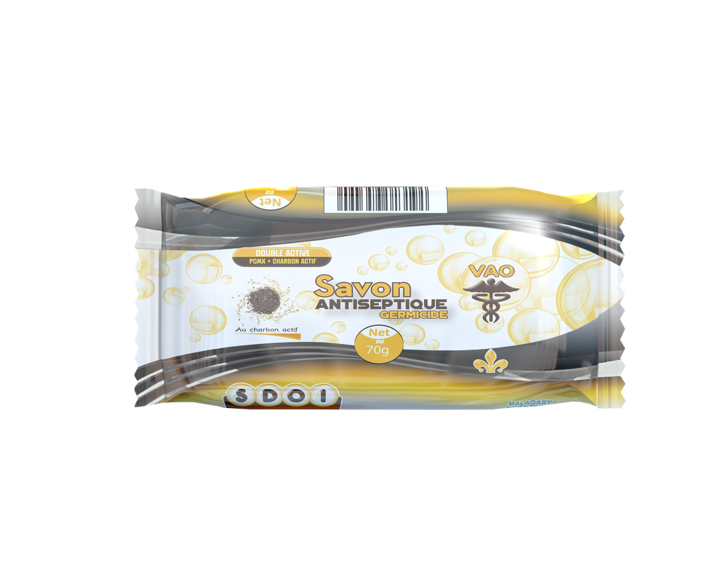 VAO Savon antiseptique - double active charbon (70g individuel)