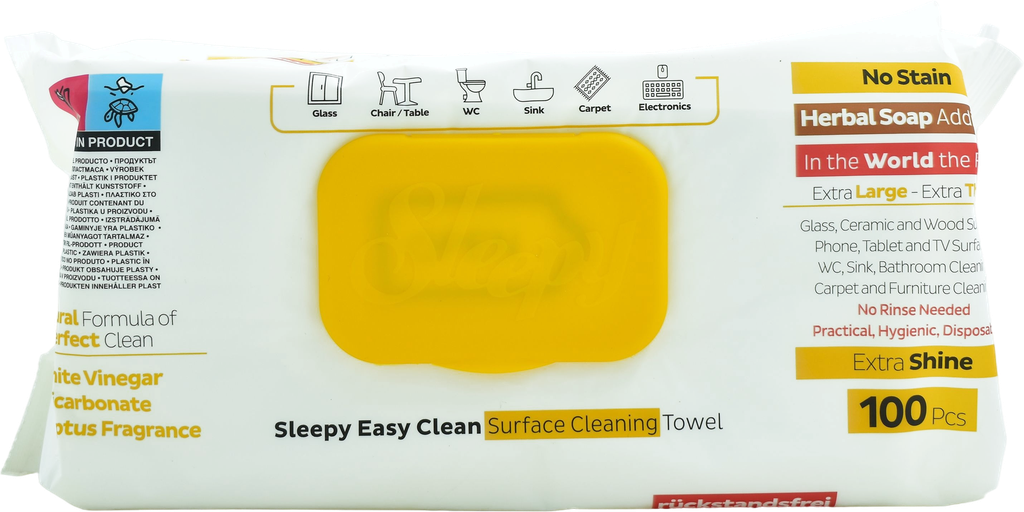 SLEEPY Lingettes nettoyantes multiusage - Aux plantes (100 pièces)