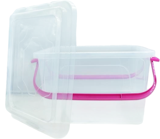 SM Boîte transparente - avec couvercle et anse (25L)