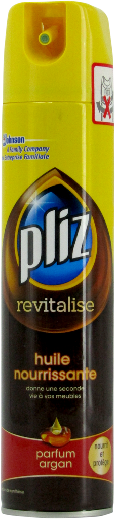 PLIZ bois et surfaces - Revitalise aux huile nourrissante - parfum argan (aérosol 250ml)