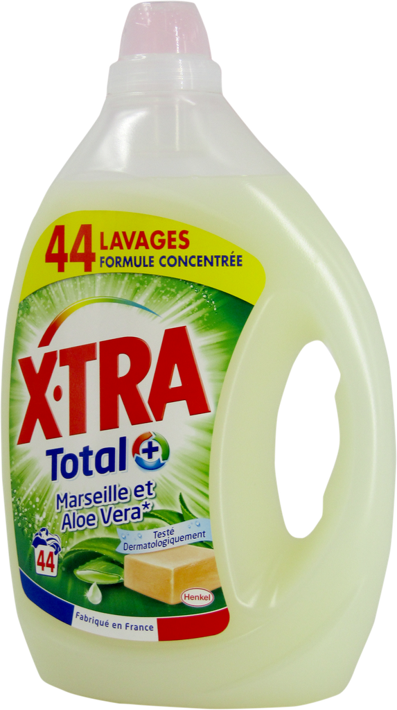 X-TRA Lessive liquide - Total marseille &amp; aloe vera 44 machines (2,2L)