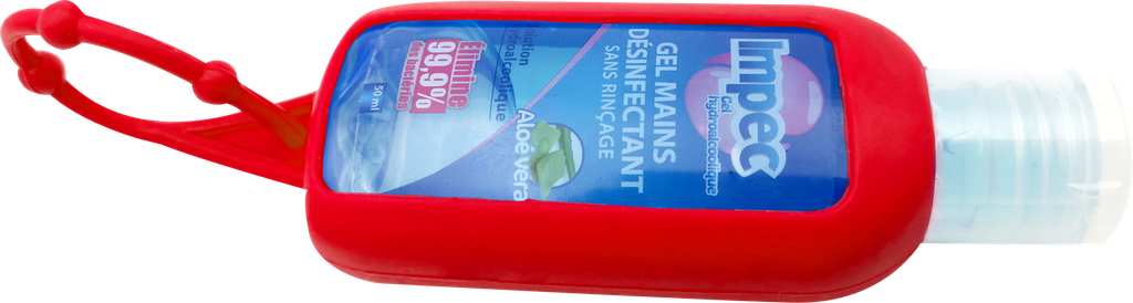 SM Support silicone - pour gel hydroalcoolique 50ml Rouge