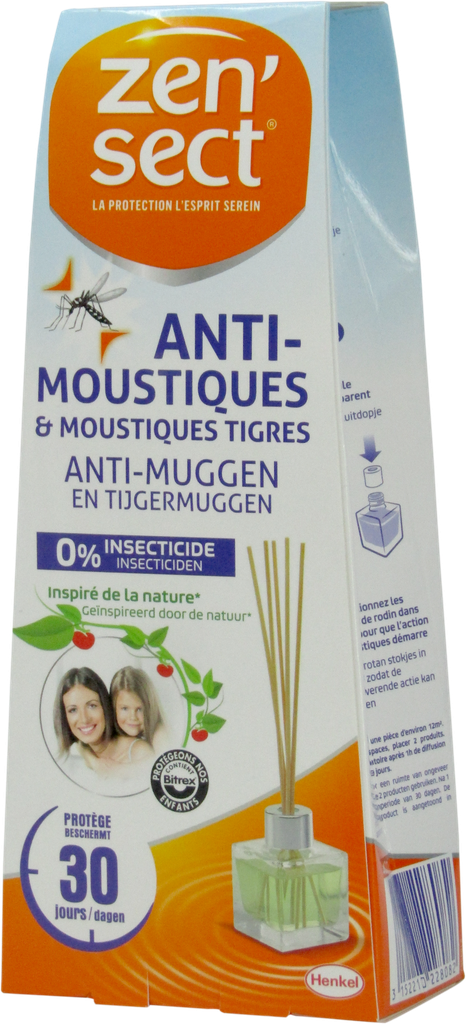 ZENSECT Diffuseur à tige - anti moustiques &amp; moustiques tigres (40ml)