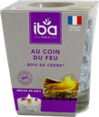 [PA366] IBA Bougie - parfum Au coin du feu /bois de cèdres (180g)
