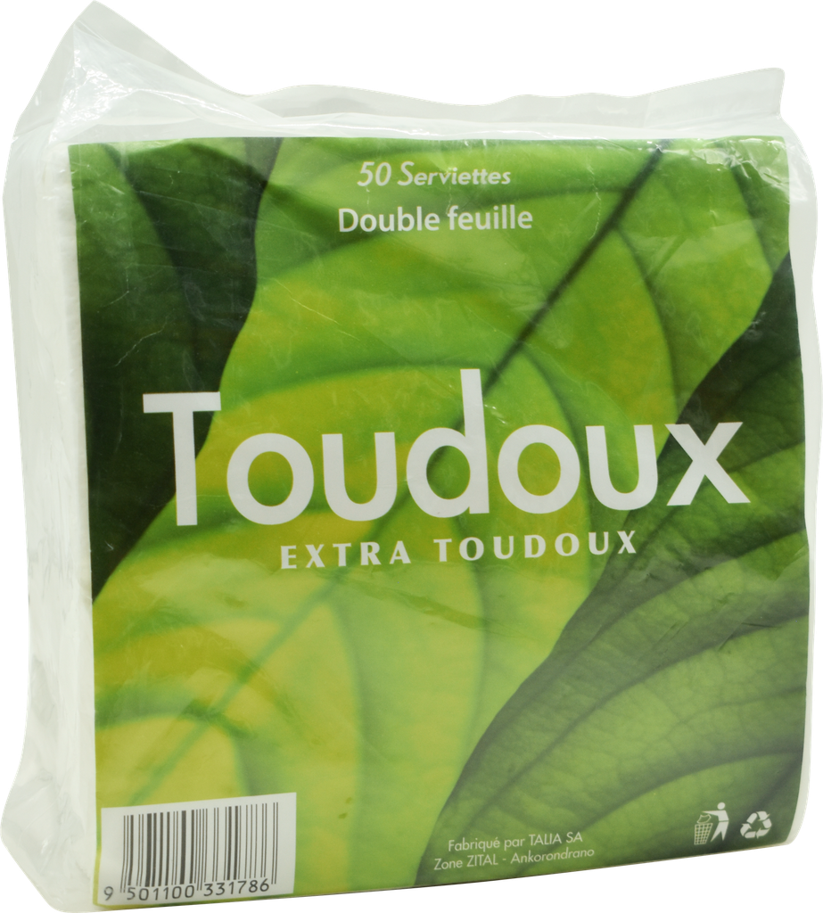 TOUDOUX Serviettes - double feuilles (en sachet de 50)