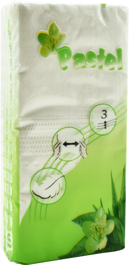 PASTEL Mouchoir régulier - 10 feuilles par pack