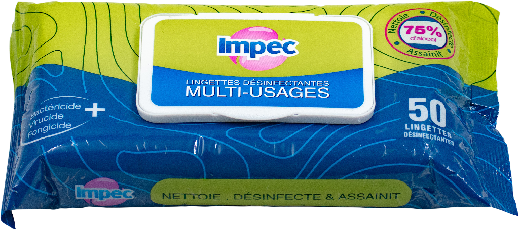 IMPEC Lingettes désinfectantes multiusage (50 pièces)