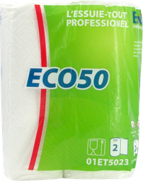 [PA214] ECO50 Essuie-tout - professionnel blanc (x2 rlx)