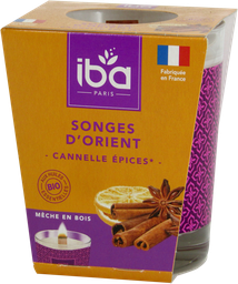 [PA365] IBA Bougie - parfum Songes d'orient /canelles épices (180g)
