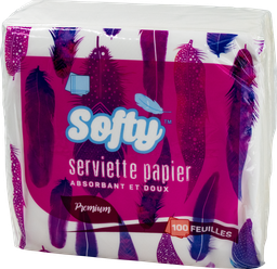 [PA427] SOFTY Serviette - en papier prem 100 feuilles (sachet de 100 feuilles 30x30cm)