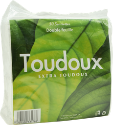 [PA434] TOUDOUX Serviettes - double feuilles (en sachet de 50)